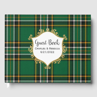 Irish National Plaid Wedding Guest Book