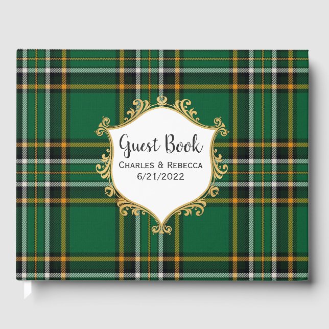Irish National Plaid Wedding Guest Book (Front)