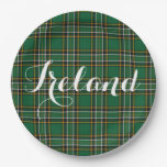Irish National Tartan &amp; Customizable Text Paper Plates