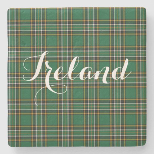 Irish National Tartan  Customizable Text Stone Coaster