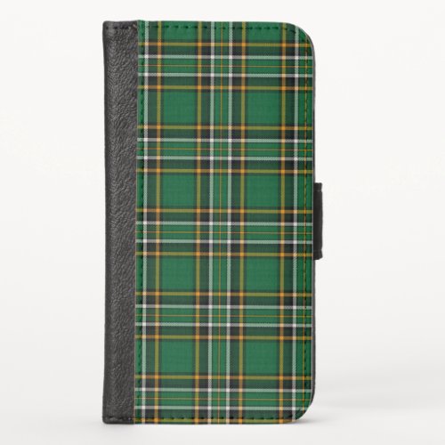 Irish National Tartan iPhone X Wallet Case