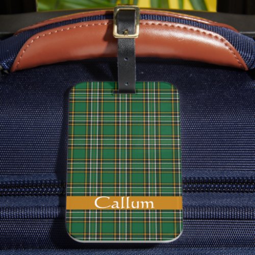 Irish National Tartan  Personalized  Luggage Tag