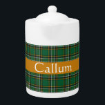 Irish National Tartan  Personalized  Teapot<br><div class="desc">Celebrate your love of all things Ireland with this teapot featuring the Irish National tartan pattern. Personalize with name or welcome message on center text band</div>