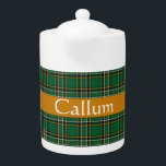 Irish National Tartan  Personalized  Teapot<br><div class="desc">Celebrate your love of all things Ireland with this teapot featuring the Irish National tartan pattern. Personalize with name or welcome message on center text band</div>