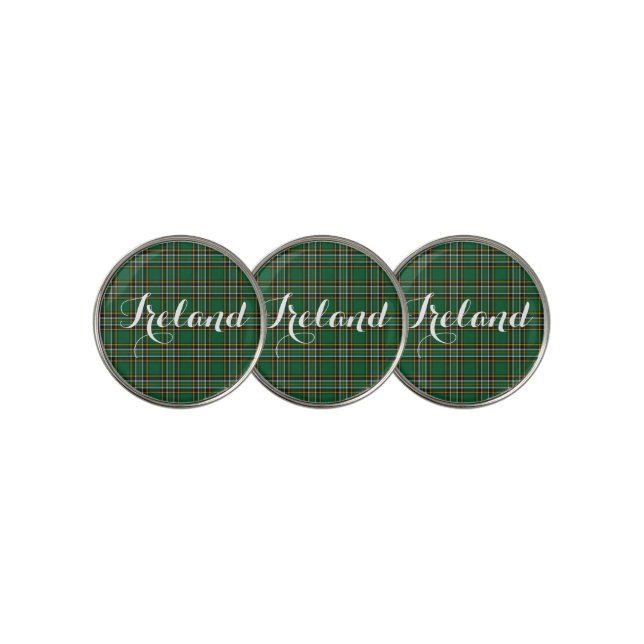 Irish National Tartan Plaid Personalized Golf Ball Marker (3 Up)