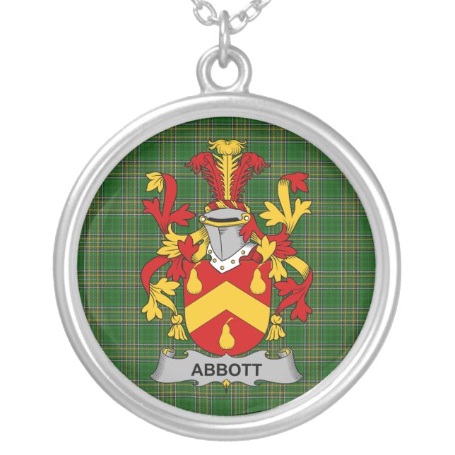 Irish Necklace Abbott Coat of Arms Family Crest (Front)