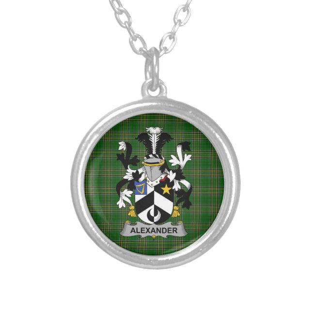 Irish Necklace Alexander Coat of Arms Family Crest (Front)