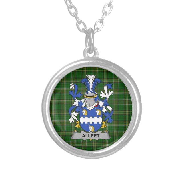 Irish Necklace Alleet Coat of Arms Family Crest (Front)