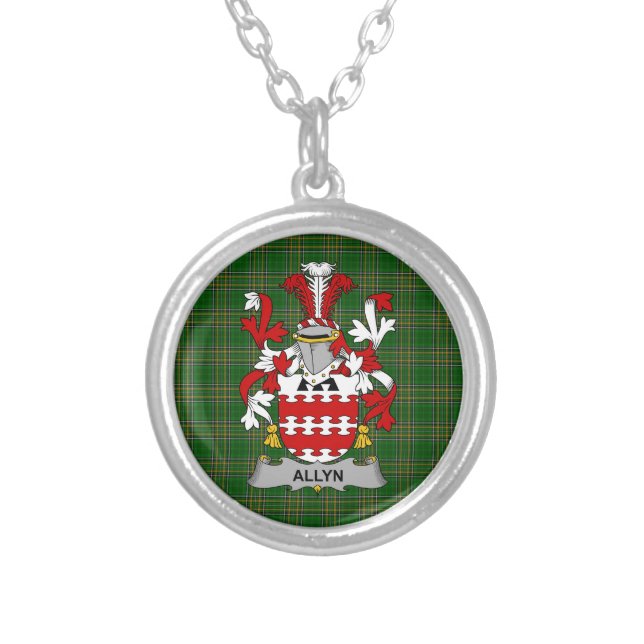 Irish Necklace Allyn Coat of Arms Family Crest (Front)