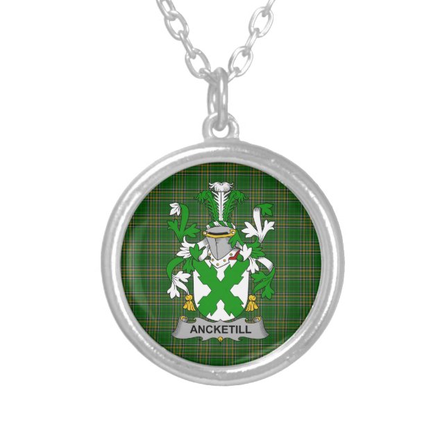 Irish Necklace Ancketill Coat of Arms Family Crest (Front)