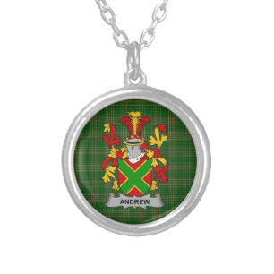 Irish Necklace Andrew Coat of Arms Family Crest