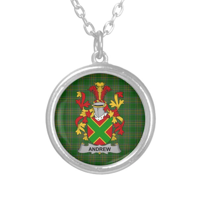 Irish Necklace Andrew Coat of Arms Family Crest (Front)