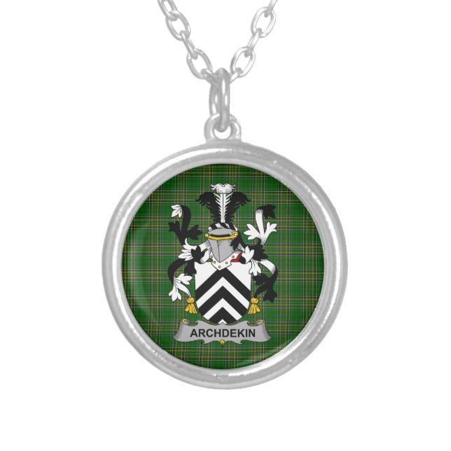 Irish Necklace Archdekin Coat of Arms Family Crest (Front)