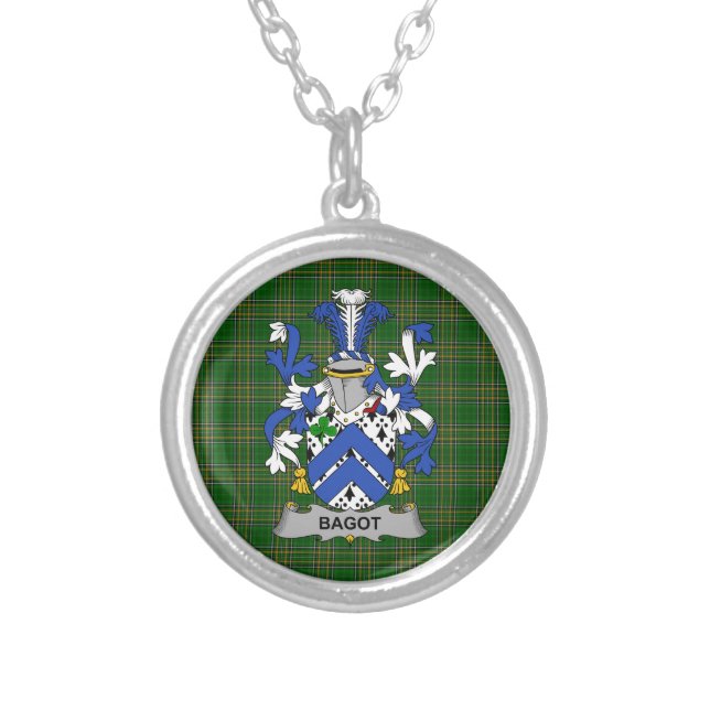 Irish Necklace Bagot Coat of Arms Family Crest (Front)