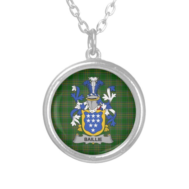 Irish Necklace Baillie Coat of Arms Family Crest (Front)