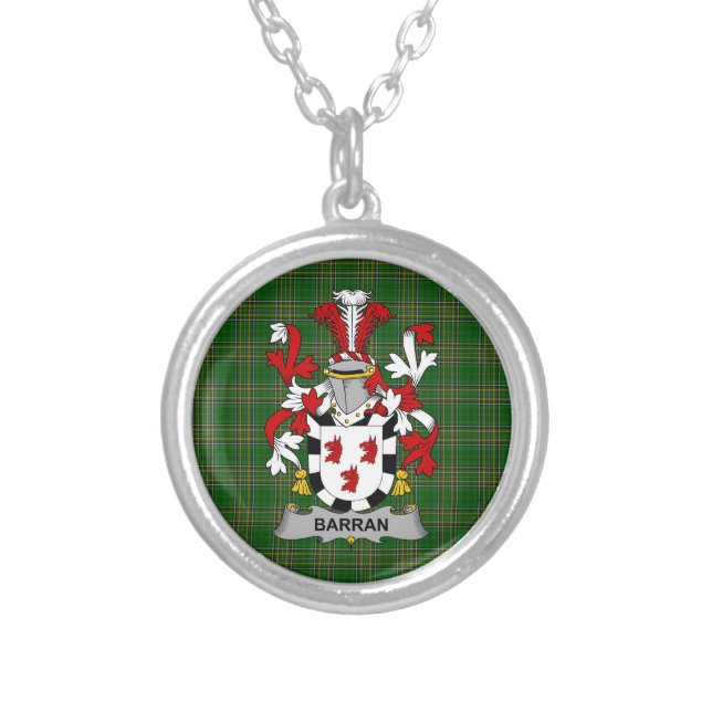 Irish Necklace Barran Coat of Arms Family Crest (Front)