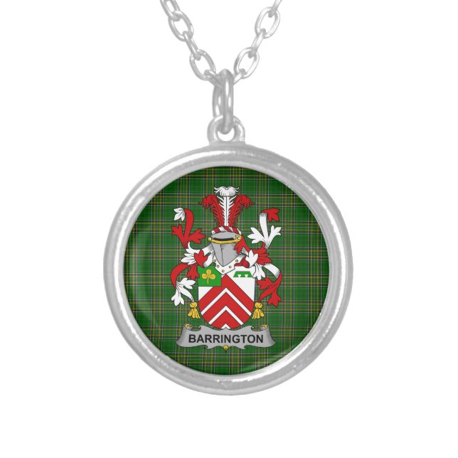 Irish Necklace Barrington Coat of Arms Family Cres (Front)
