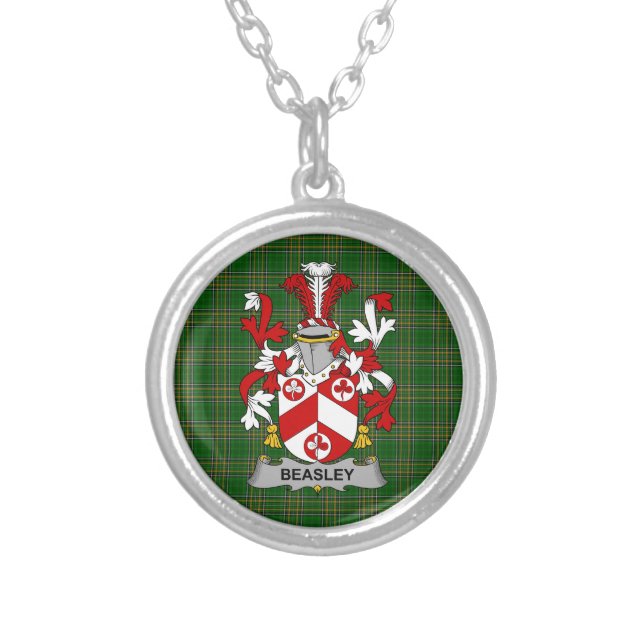 Irish Necklace Beasley Coat of Arms Family Crest (Front)