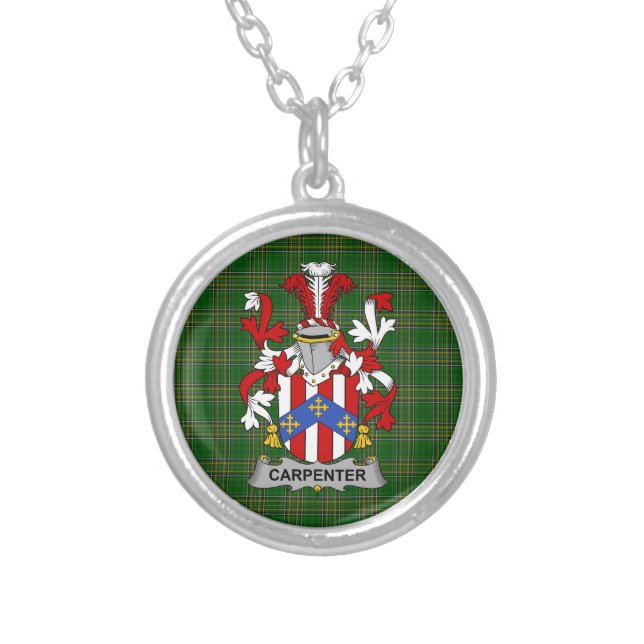 Irish Necklace Carpenter Coat of Arms Family Crest (Front)