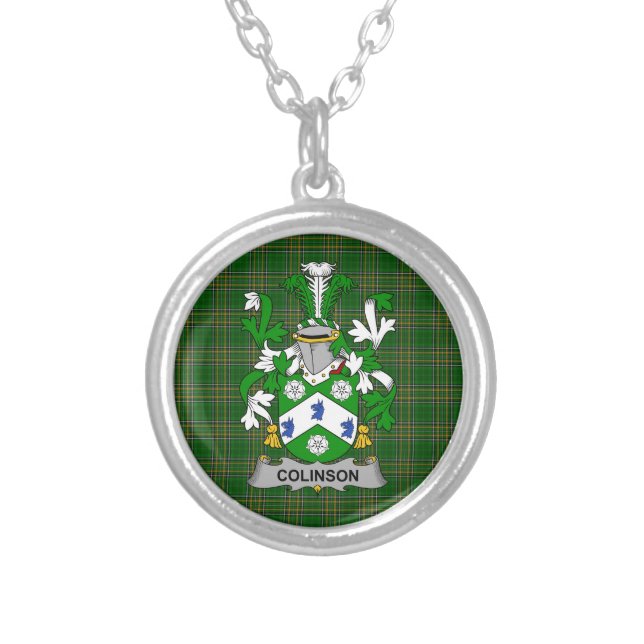 Irish Necklace Colinson Coat of Arms Family Crest (Front)