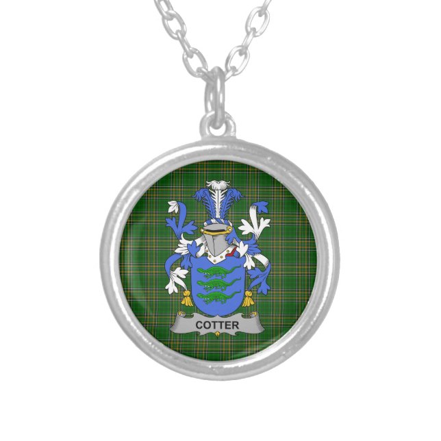 Irish Necklace Cotter or MacCotter Coat of Arms Fa (Front)