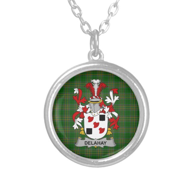 Irish Necklace Delahay Coat of Arms Family Crest (Front)