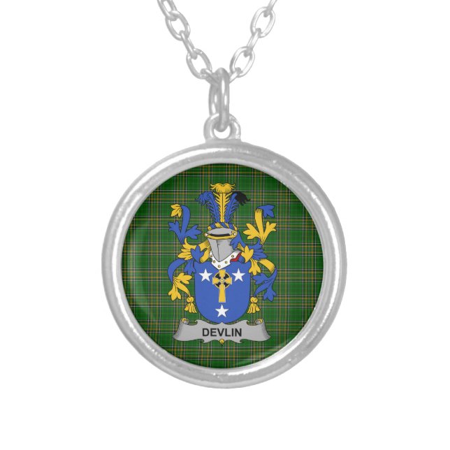 Irish Necklace Devlin or O_Devlin Coat of Arms Fam (Front)