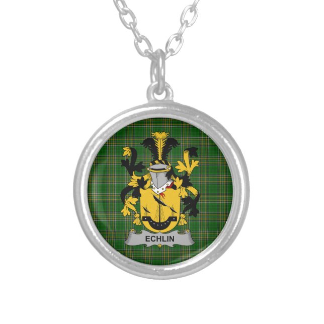 Irish Necklace Echlin Coat of Arms Family Crest (Front)
