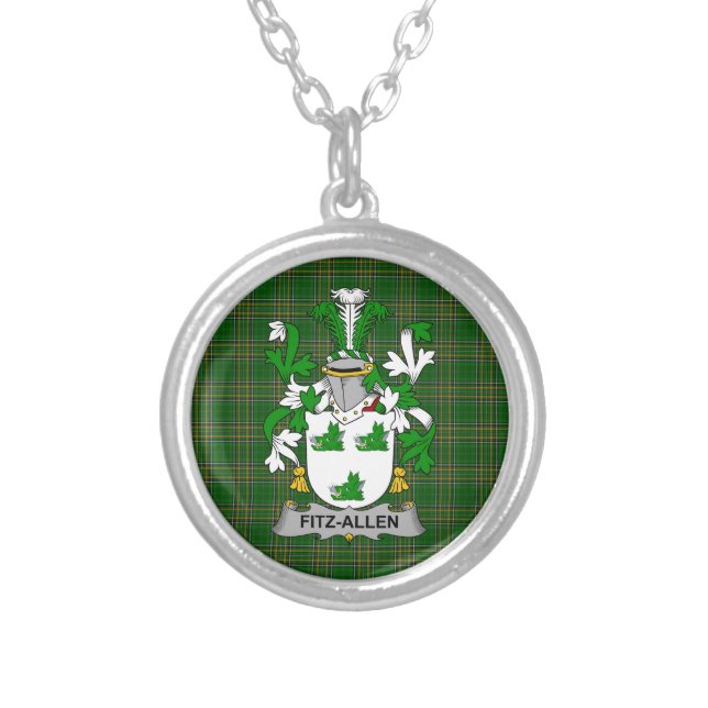 Irish Necklace Fitz-Allen Coat of Arms Family Cres (Front)