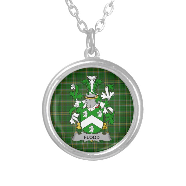 Irish Necklace Flood Coat of Arms Family Crest (Front)