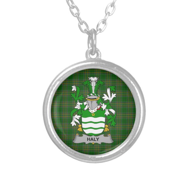Irish Necklace Haly Coat of Arms Family Crest (Front)
