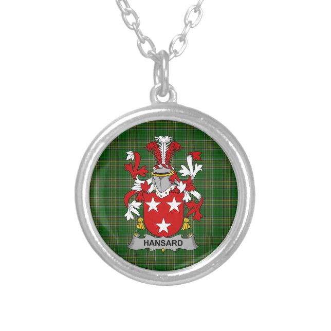 Irish Necklace Hansard Coat of Arms Family Crest (Front)