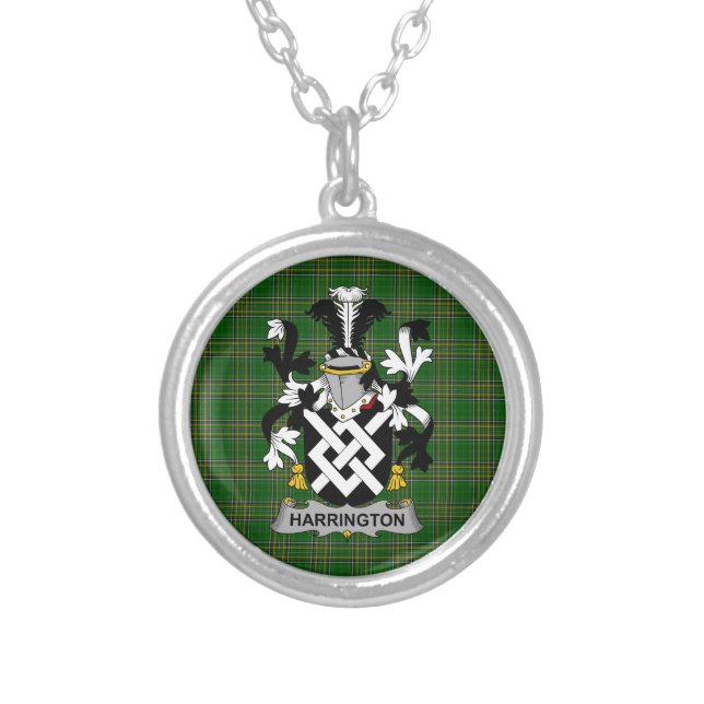 Irish Necklace Harrington Coat of Arms Family Cres (Front)