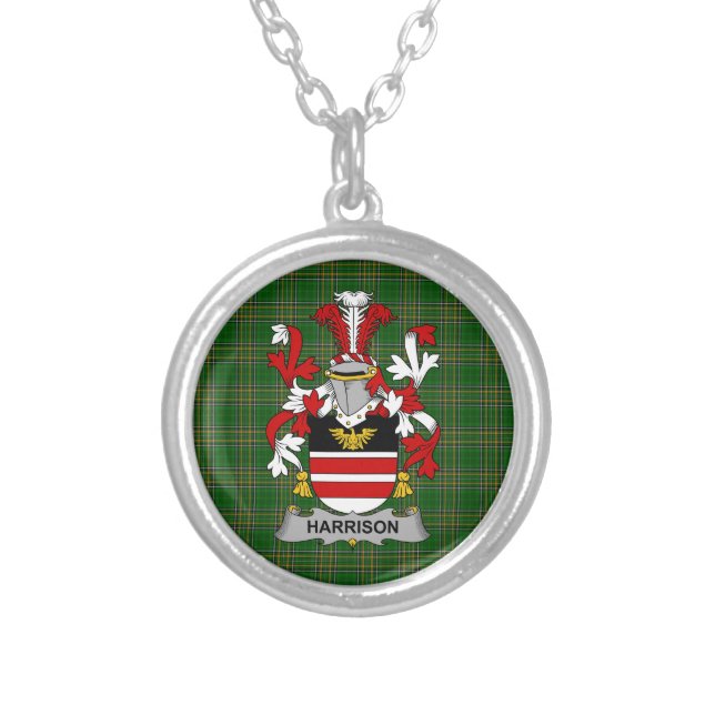 Irish Necklace Harrison Coat of Arms Family Crest (Front)
