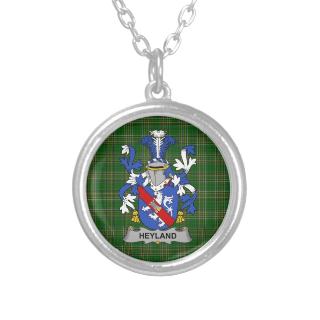 Irish Necklace Heyland Coat of Arms Family Crest (Front)