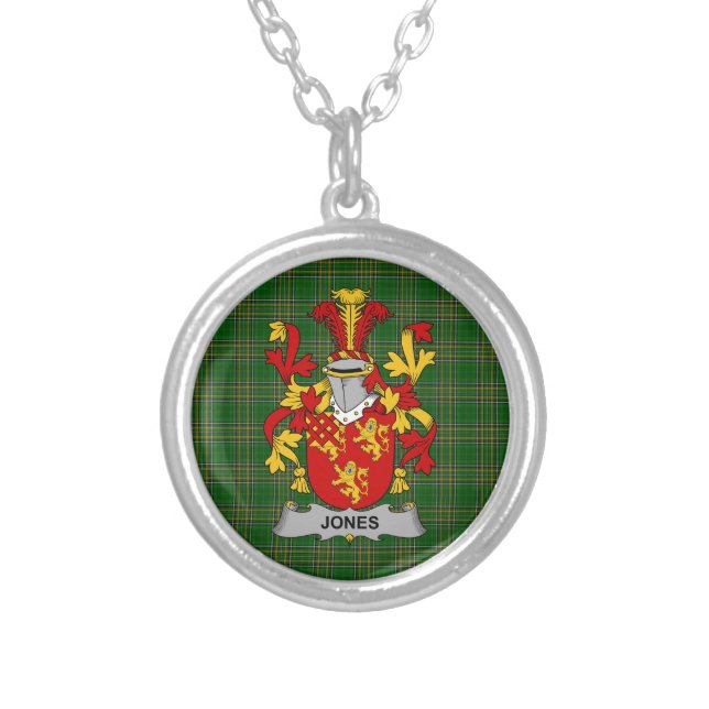 Irish Necklace Jones Coat of Arms Family Crest (Front)