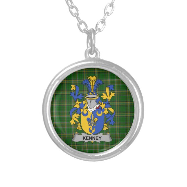 Irish Necklace Kenney or O_Kenny Coat of Arms Fami (Front)