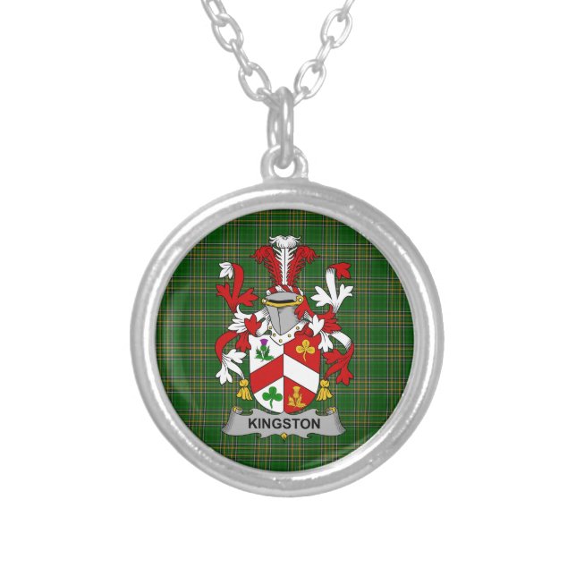 Irish Necklace Kingston Coat of Arms Family Crest (Front)