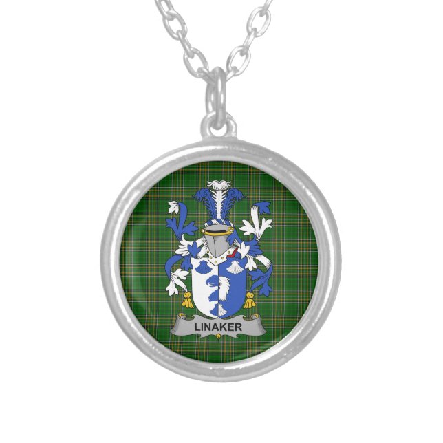 Irish Necklace Linaker Coat of Arms Family Crest (Front)