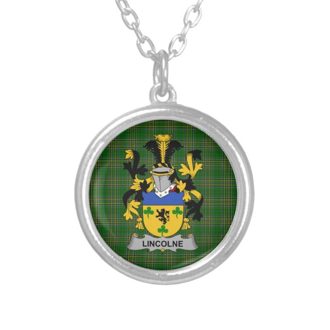 Irish Necklace Lincolne Coat of Arms Family Crest (Front)