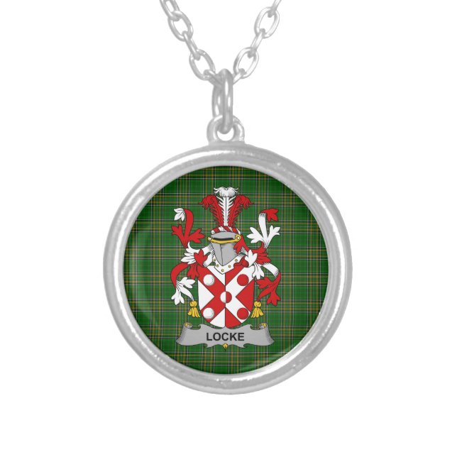 Irish Necklace Locke Coat of Arms Family Crest (Front)