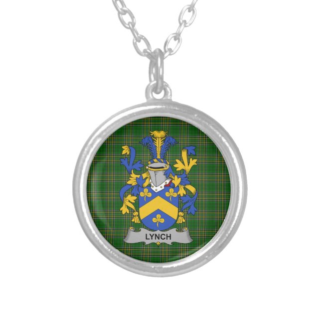 Irish Necklace Lynch Coat of Arms Family Crest (Front)