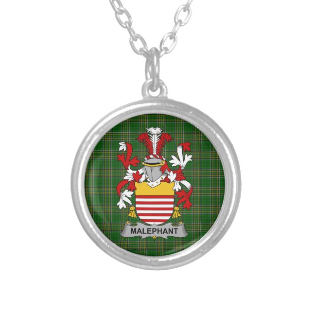 Irish Necklace Malaphant Coat of Arms Family Crest (Front)