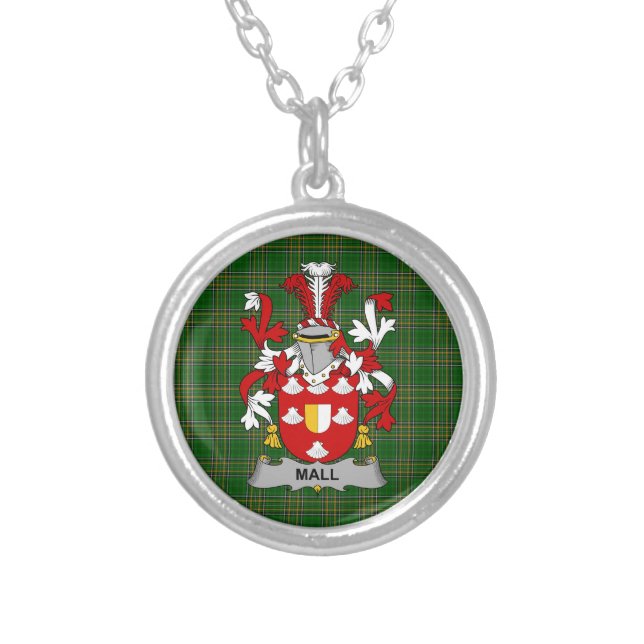 Irish Necklace Mall Coat of Arms Family Crest (Front)