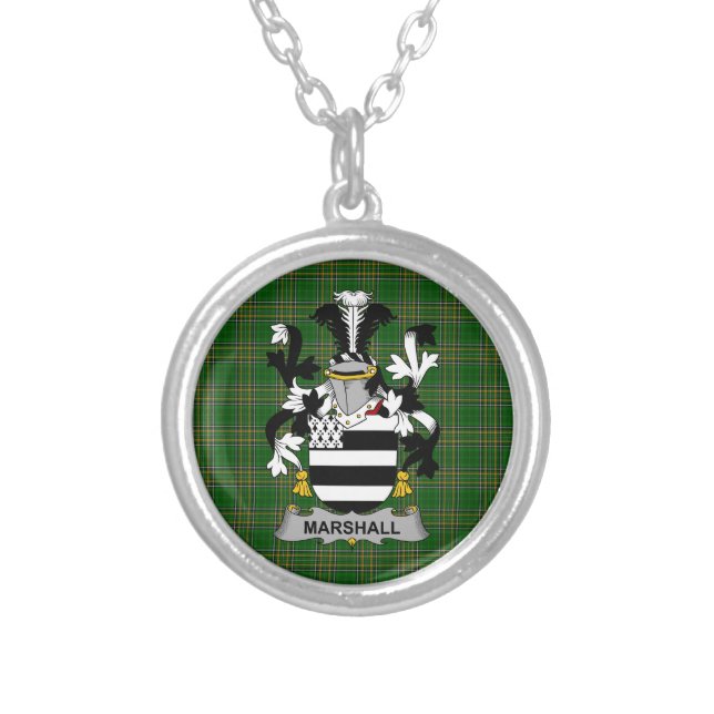 Irish Necklace Marshall Coat of Arms Family Crest (Front)