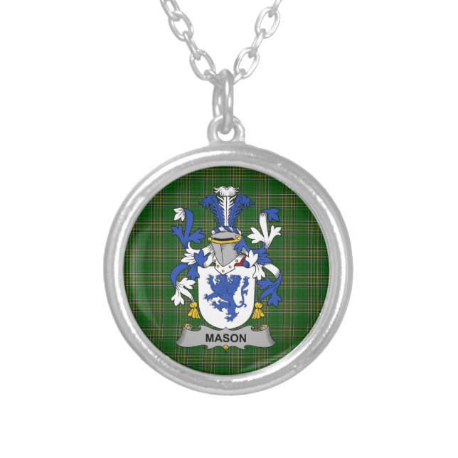 Irish Necklace Mason Coat of Arms Family Crest (Front)