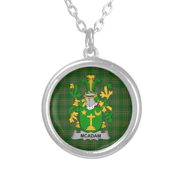 Irish Necklace McAdam Coat of Arms Family Crest (Front)