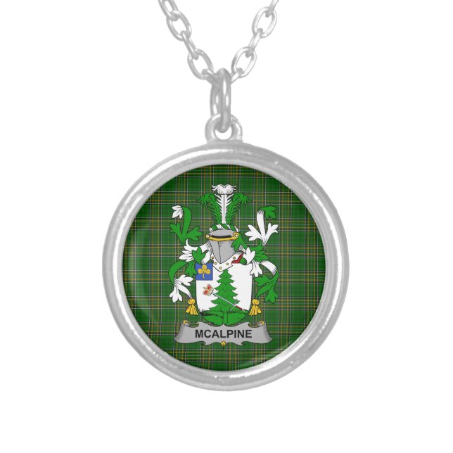 Irish Necklace McAlpine or MacAlpin Coat of Arms F (Front)