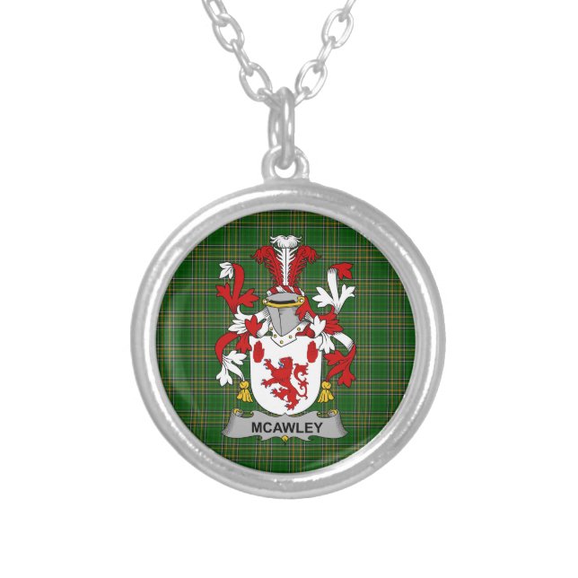 Irish Necklace McAwley or McCawley Coat of Arms Fa (Front)