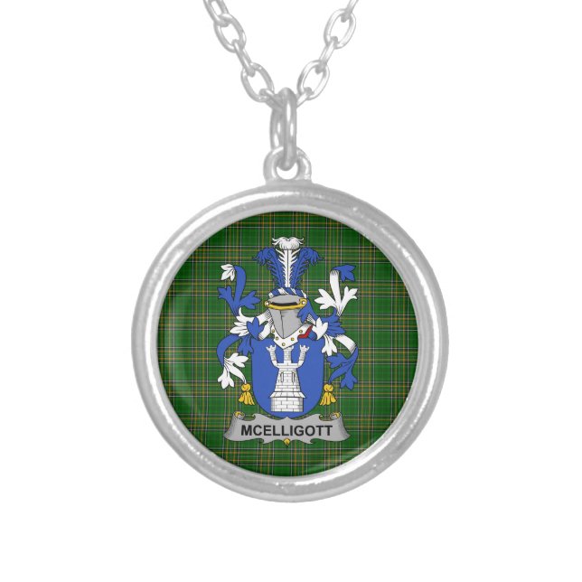 Irish Necklace McElligott Coat of Arms Family Cres (Front)